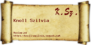Knoll Szilvia névjegykártya
